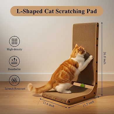 Nicate 4 Pack Cat Scratch Pad with Box: Reversible Cardboard Bed with Catnips