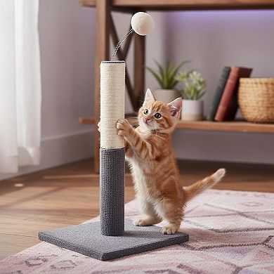 Nicate Cat Scratching Post with Carpet Base Spring Teasing Ball for Indoor Cats Kittens