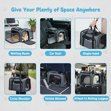 Petsfit Expandable Pet Carrier Airline Approved Soft Breathable Collapsible Small Pets