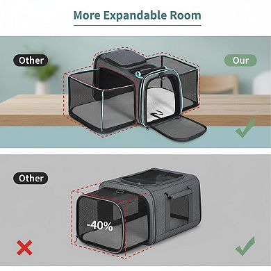 Petsfit Expandable Pet Carrier Airline Approved Soft Breathable Collapsible Small Pets