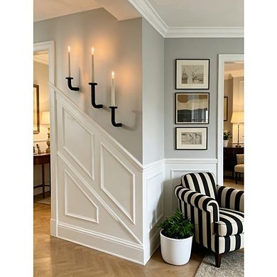 MOEPLSY 3-Piece Black Metal Wall Candle Sconces, Minimalist Modern Taper Candle Holders