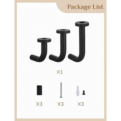 MOEPLSY 3-Piece Black Metal Wall Candle Sconces, Minimalist Modern Taper Candle Holders