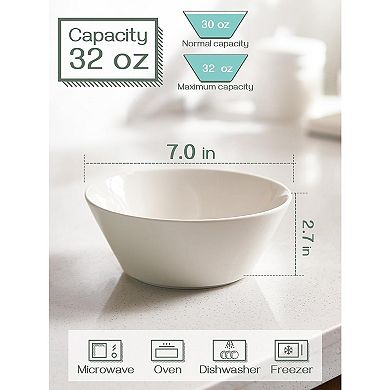 32 OZ Large Soup Bowls Set of 4 -Ceramic Bowls for Kitchen, Deep Bowls for Salad, Pasta,Fruits,Ramen