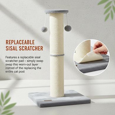 Nicate 34 Inch Large Sturdy Cat Scratcher Replaceable Sisal Interactive Balls Quick Assembly