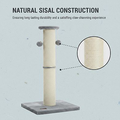Nicate 34 Inch Large Sturdy Cat Scratcher Replaceable Sisal Interactive Balls Quick Assembly