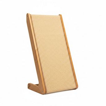 Nicate Sisal Cat Scratcher Ramp L Shape Climbing Vertical Scratch Pad Solid Wooden Furniture