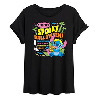 Juniors' Disney's Lilo & Stitch Spooky Halloween Oversized Tee