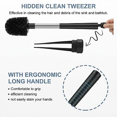 KAUFLY Toilet Brush Set with Auto-Closing Lid,Extra Long Handle&Nylon Bristles for Bathroom