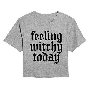 Juniors' Feeling Witchy Today Cropped Tee