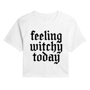 Juniors' Feeling Witchy Today Cropped Tee