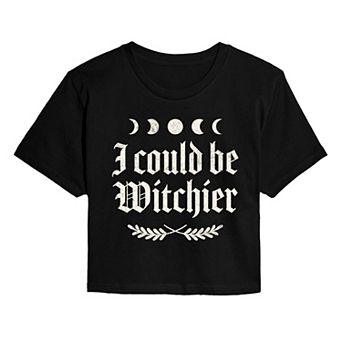 Juniors' I Could Be Witchier Cropped Tee