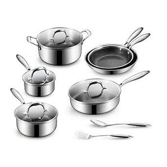 BE-LIVING Circlad Series 12 pc Stainless Steel Cookware Set
