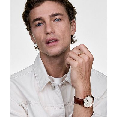 Daniel Wellington Men's Classic Day Date Leather Strap Watch - DW00100829 & DW00100830