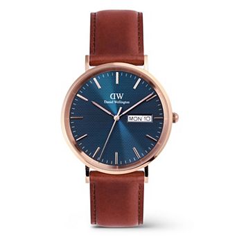 Daniel Wellington Men's Classic Day Date Leather Strap Watch - DW00100829 & DW00100830