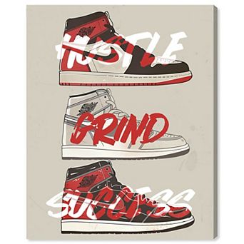 Art Remedy Hustle Grind Success Sneakers Fashion Canvas Wall Art