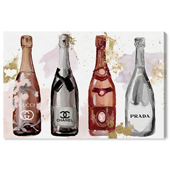 Art Remedy Glam Champagne Showers Abstract Canvas Wall Art