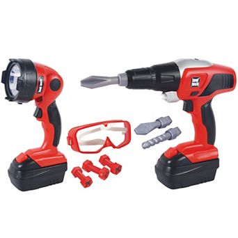 Red Box Toy Tool Tech Toy Power Drill & Worklight Set with Lights & Sounds