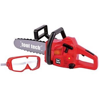 Red Box Toy Tool Tech Toy Powerized Chain Saw & Goggles with Lights & Sounds