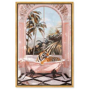 Art Remedy Sleeping Tiger Bath Animals Canvas Wall Art