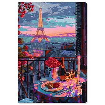 Art Remedy A Lovely Paris Dinner Buildings & Cityscapes Canvas Wall Art