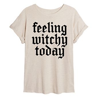 Juniors' Feeling Witchy Today Oversized Tee