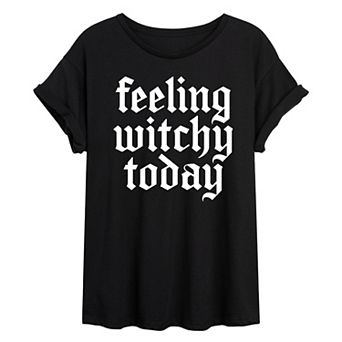 Juniors' Feeling Witchy Today Oversized Tee