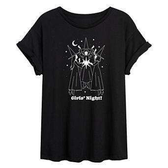 Juniors' Girls Night! Witches Oversized Tee