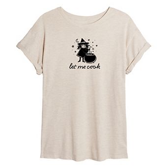 Juniors' "Let Me Cook" Witch Oversized Tee
