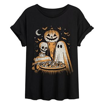 Juniors' Vintage Halloween Trio Oversized Tee