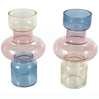 Stella & Eve Ombre Decorative Glass Vase Table Decor Set of 2