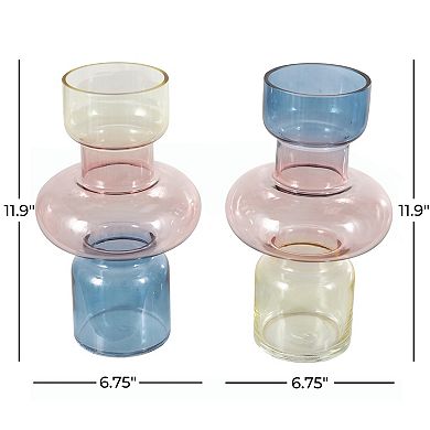 Stella & Eve Ombre Decorative Glass Vase Table Decor Set of 2