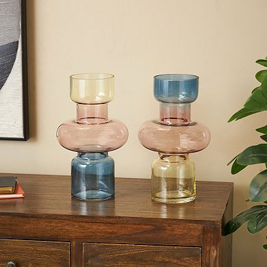 Stella & Eve Ombre Decorative Glass Vase Table Decor Set of 2