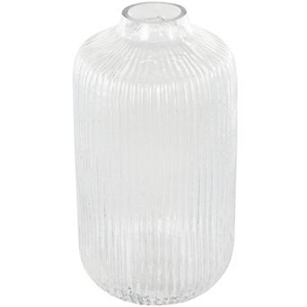 Stella & Eve Glass Ribbed Fluted Vase Table Decor