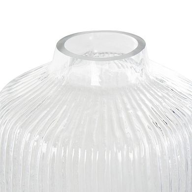 Stella & Eve Glass Ribbed Fluted Vase Table Decor