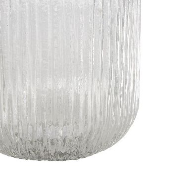 Stella & Eve Glass Ribbed Fluted Vase Table Decor