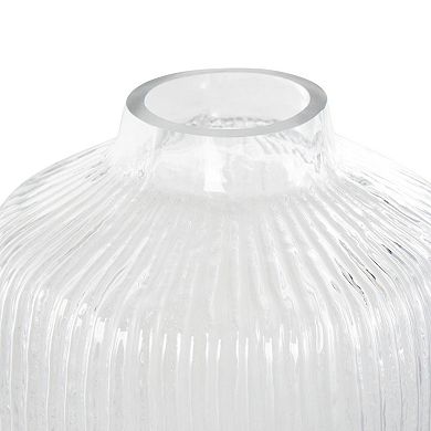 Stella & Eve Glass Ribbed Fluted Vase Table Decor