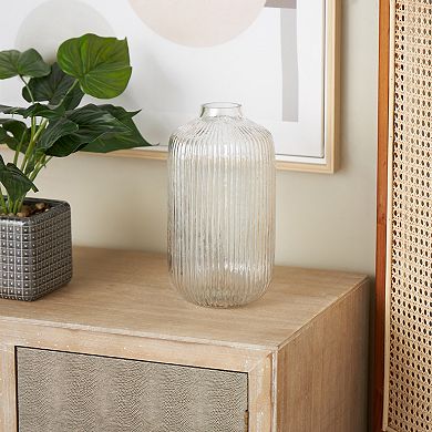 Stella & Eve Glass Ribbed Fluted Vase Table Decor