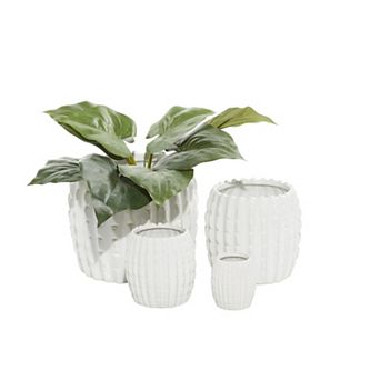 Stella & Eve Textured Ceramic Indoor / Outdoor Planter Set of 4