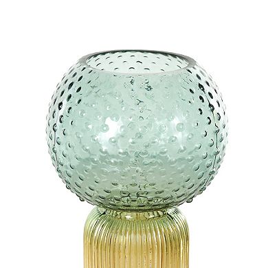 Stella & Eve Glass Ribbed Ombre Decorative Vase Table Decor Set of 2