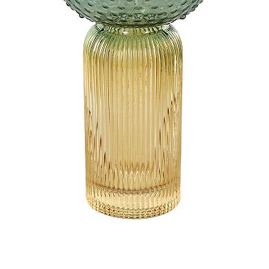 Stella & Eve Glass Ribbed Ombre Decorative Vase Table Decor Set of 2