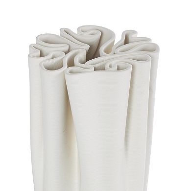 Stella & Eve Ceramic Ribbed Dimensional Folded Vase Table Decor