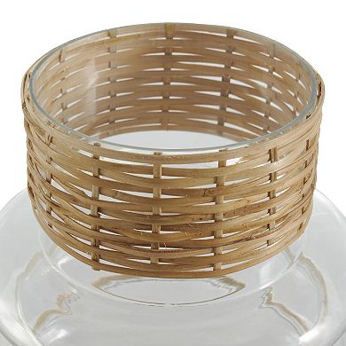 Stella & Eve Glass Rattan Wrapped Decorative Vase Table Decor Set of 2
