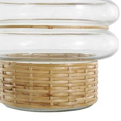 Stella & Eve Glass Rattan Wrapped Decorative Vase Table Decor Set of 2