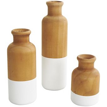 Stella & Eve Decorative Wood Vase Table Decor Set of 3