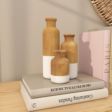 Stella & Eve Decorative Wood Vase Table Decor Set of 3