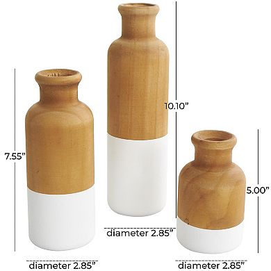 Stella & Eve Decorative Wood Vase Table Decor Set of 3