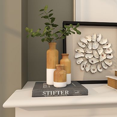 Stella & Eve Decorative Wood Vase Table Decor Set of 3