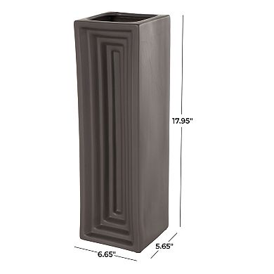 Stella & Eve Ceramic Concaved Rectangular Decorative Vase Table Decor