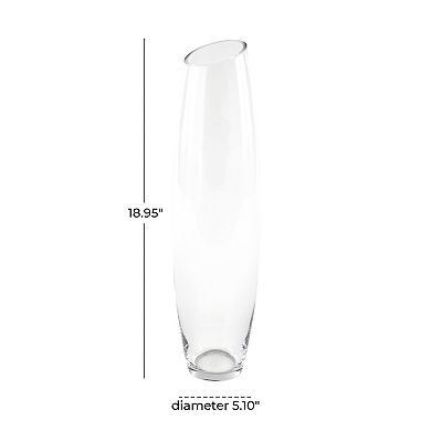 Stella & Eve Glass Tall Slanted Decorative Vase Table Decor