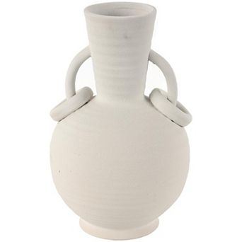 Stella & Eve Ceramic Textured Decorative Vase with Ring Handles